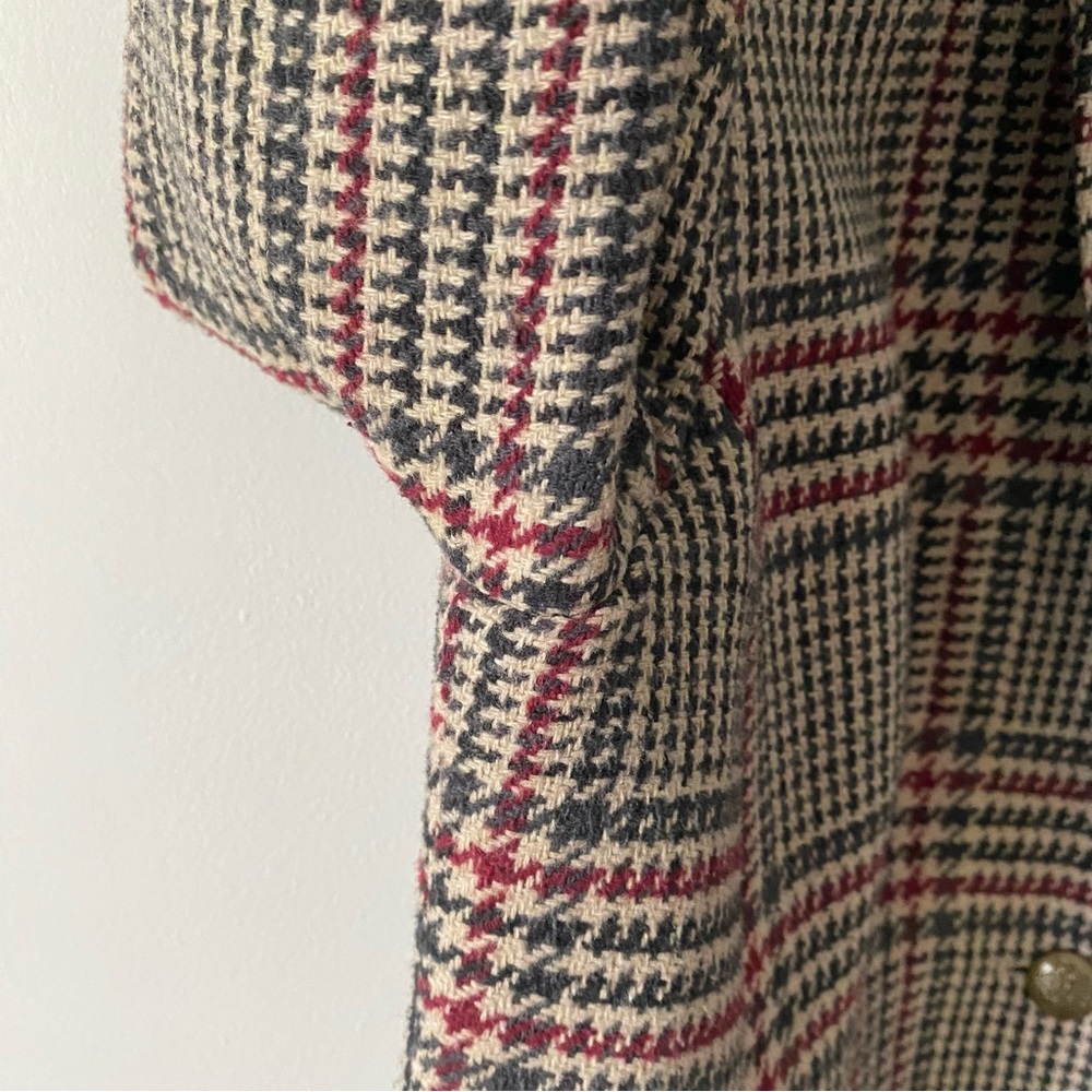 Jessica beige and dark grey plaid tailored wool blazer jacket size 10 womens - Picture 6 of 14